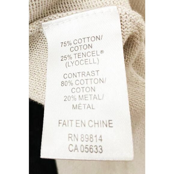 Stella Carakasi Women's Open Front Waterfall Asymmetrical Beige Black Sweater XS - Picture 7 of 8